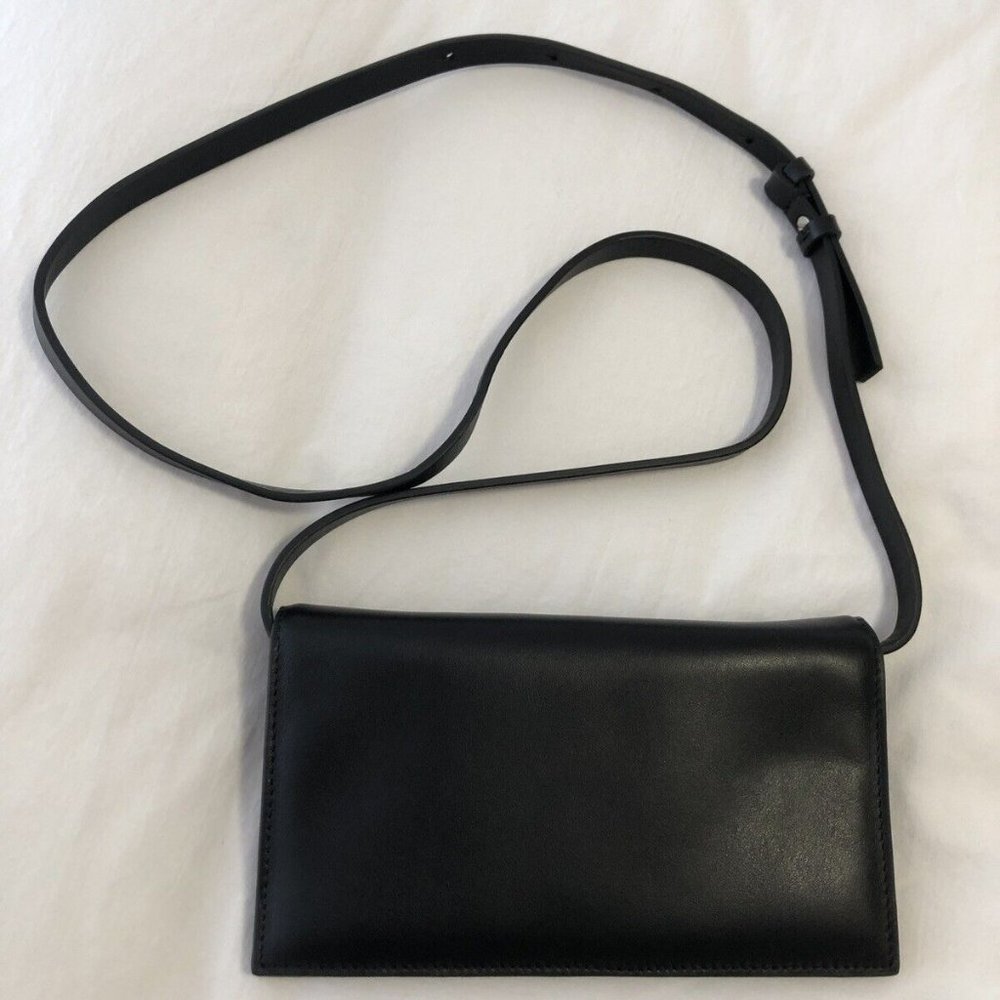 COS Black Leather Crossbody~Waist~Belt Wallet Minimalist~ Excellent.